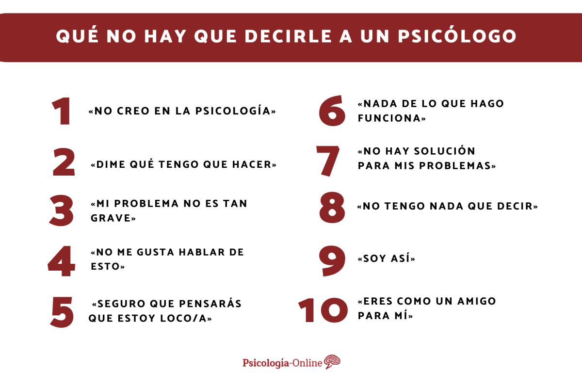 Qué no hay que decirle a un psicólogo