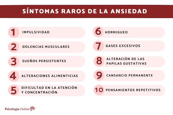 Síntomas raros de la ansiedad