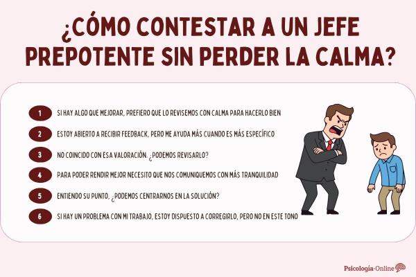 ¿Cómo contestar a un jefe prepotente sin perder la calma?