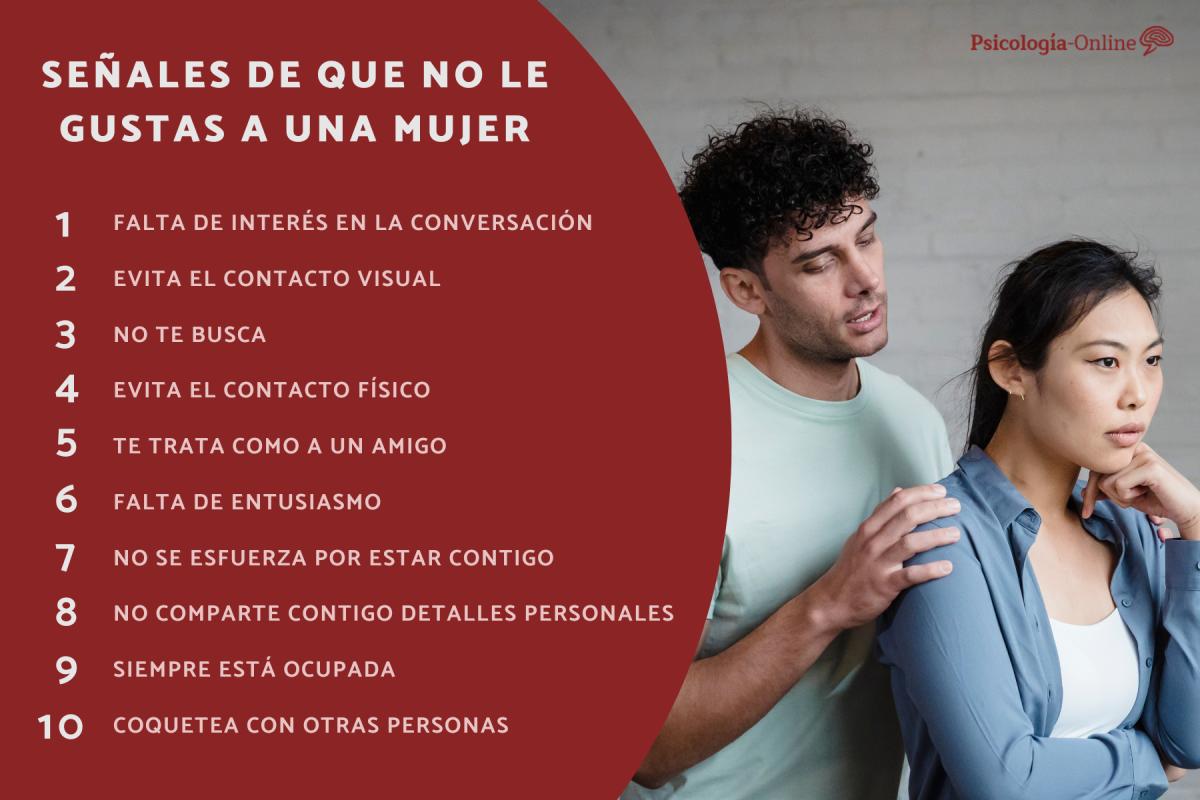 Señales de que no le gustas a una mujer