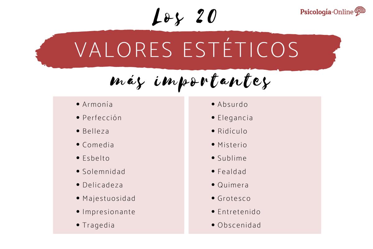 Valores estéticos: qué son, características, lista y ejemplos