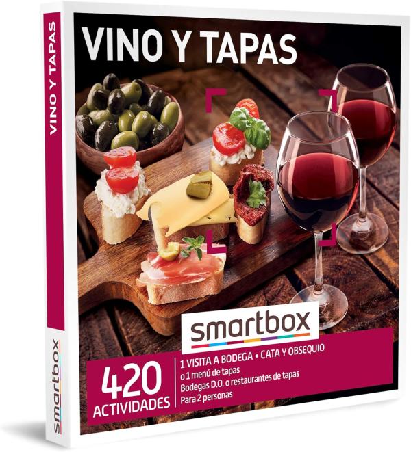 Regalos originales para amigas - Smartbox - Caja Regalo Vino y Tapas