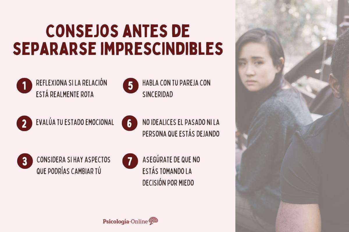 Consejos antes de separarse imprescindibles