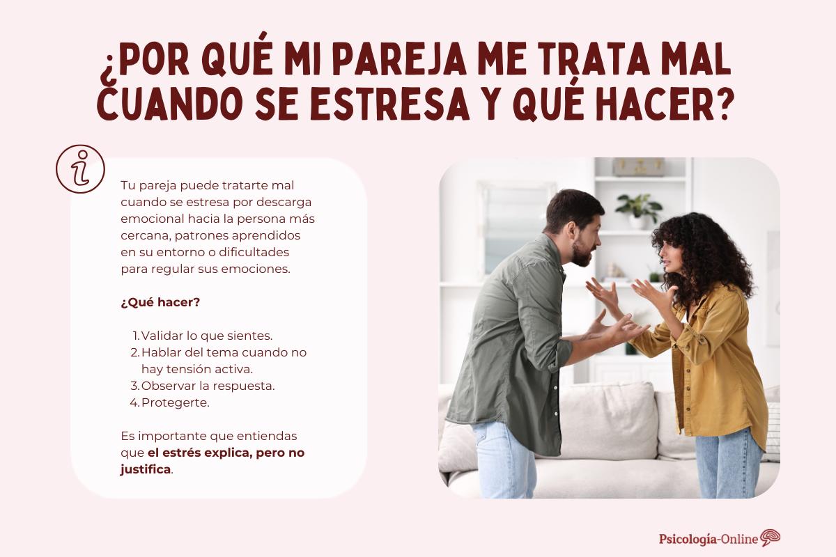 ¿Por qué mi pareja me trata mal cuando se estresa y qué hacer?