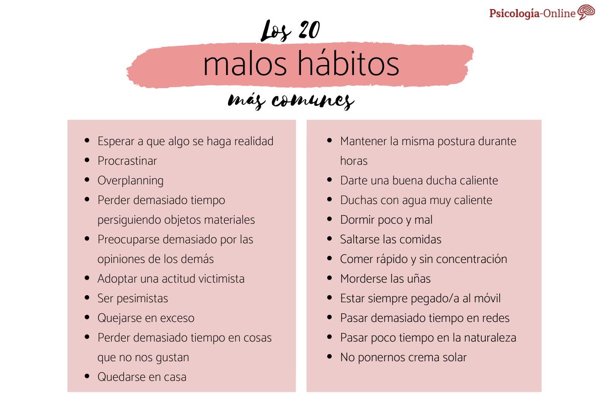 Los malos hábitos más comunes y sus consecuencias