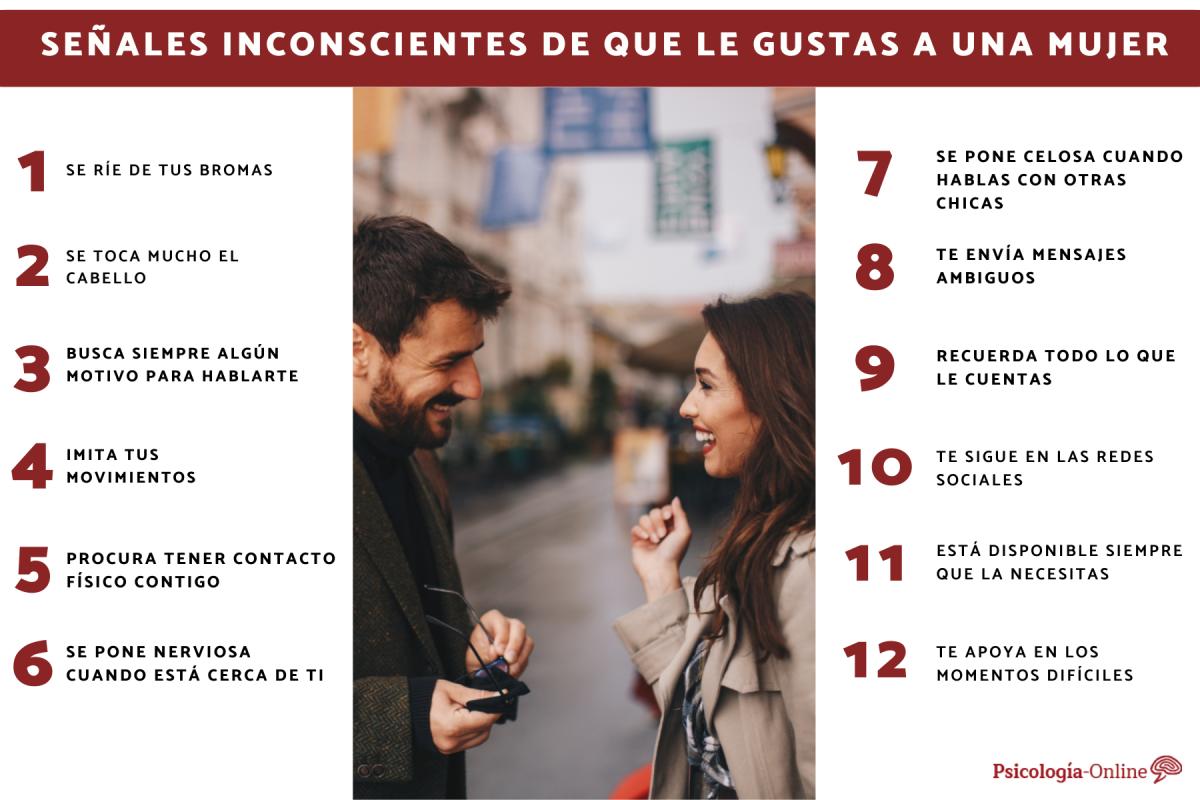 Señales inconscientes de que le gustas a una mujer